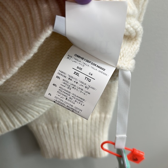 NWT Off-White Logo Intarsia Long-Sleeved Jumper - Picture 15 of 17